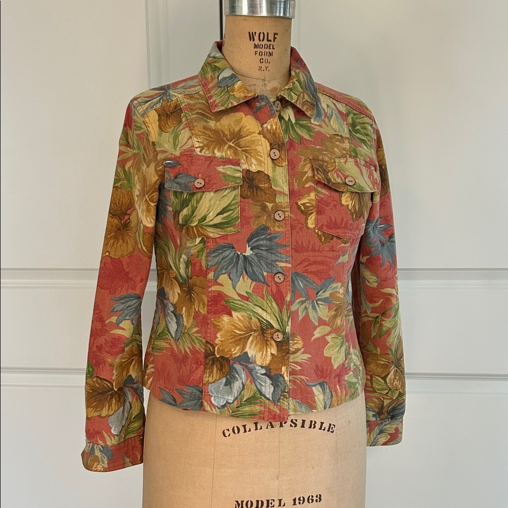 Coldwater Creek Multicolor Floral Jacket